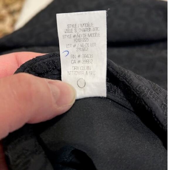 THEORY Black Izelle Charismatic Jacquard Geometric Pants Business Office Size 4 - Picture 11 of 13